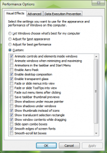 Opties uitschakelen in Windows 7